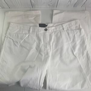 Pendleton Cotton White  Womens  Cropped Career Pants Size 12 Tall Pockets Summer